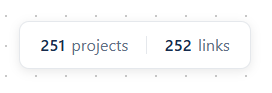Top-right status panel showing project count and dependency count side by side in a clean, no-indicator state